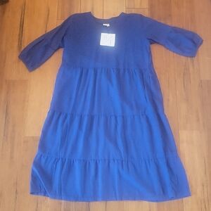 BYTAVI Blue Tiered Dress
